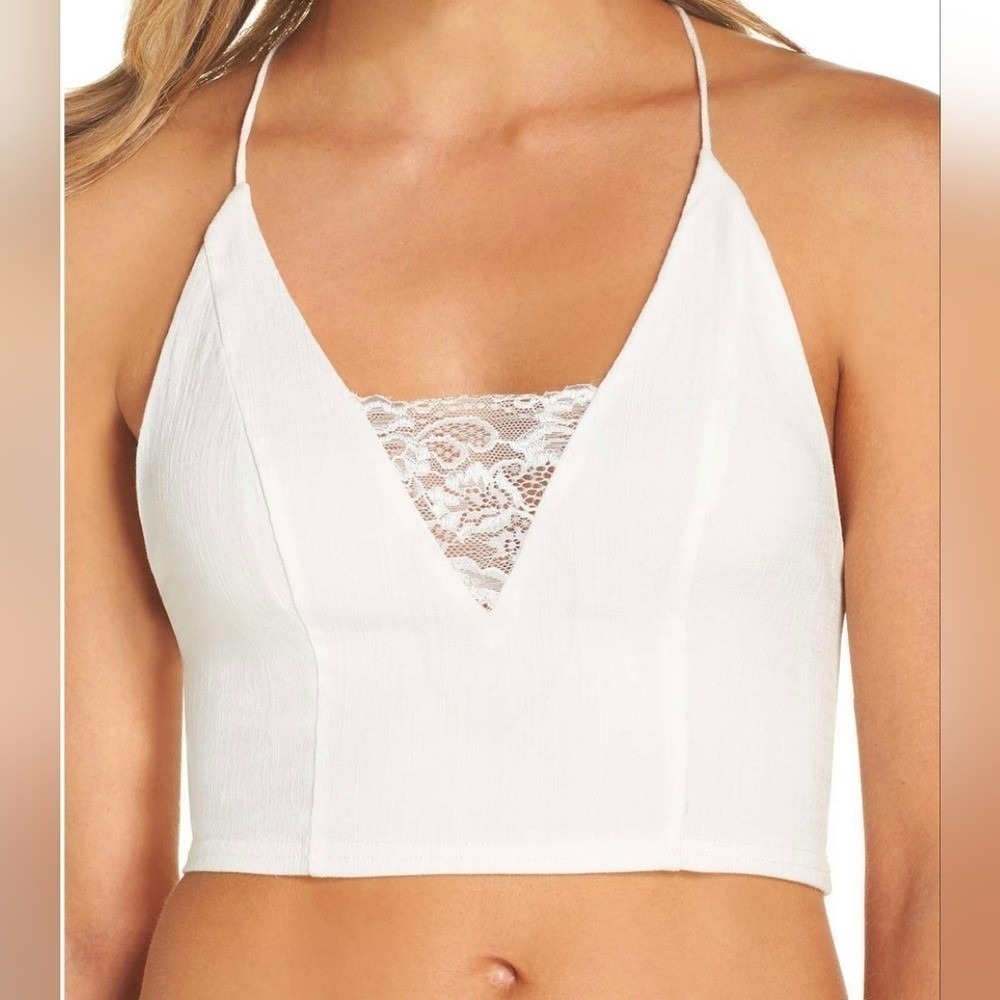 Intimately Free People White Lace Halter Bralette Boho Festival Top Fairycore S